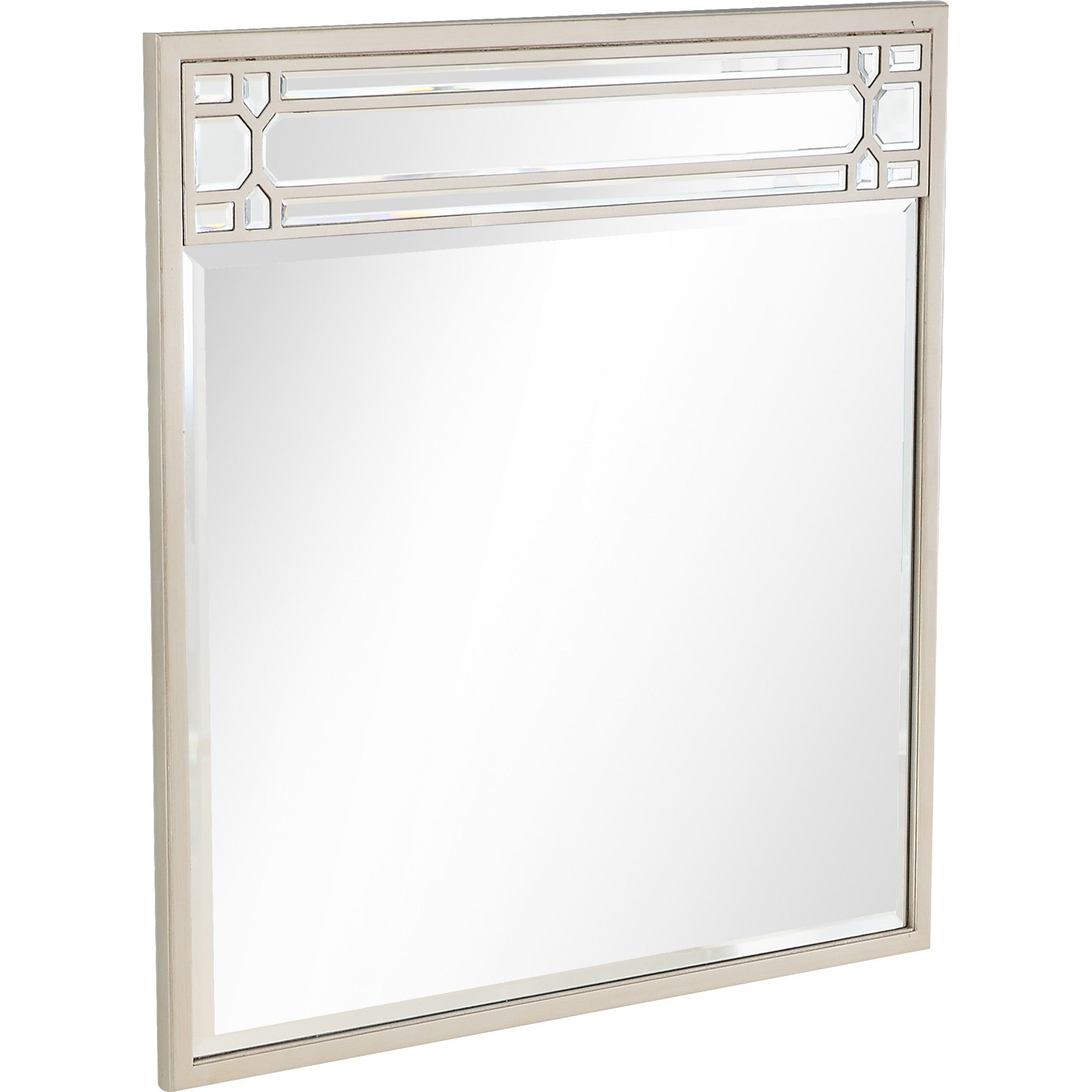 36" Champagne Square Metal Framed Accent Mirror