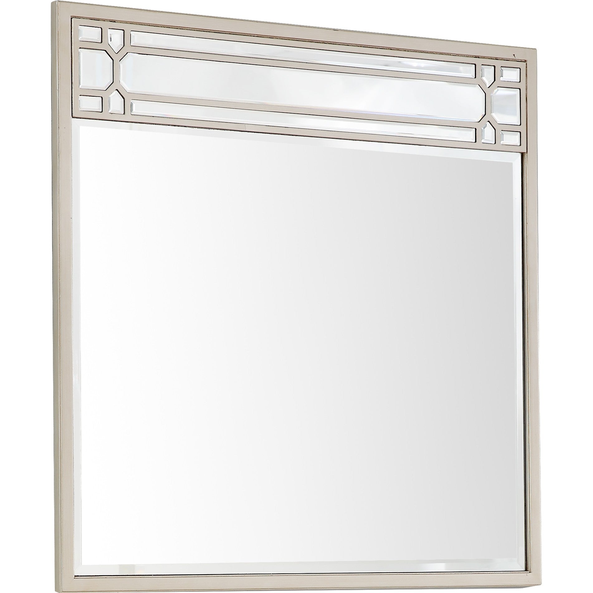 36" Champagne Square Metal Framed Accent Mirror