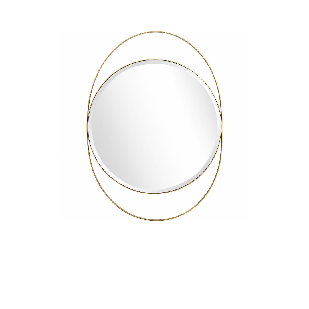 39" Gold Oval Metal Framed Accent Mirror