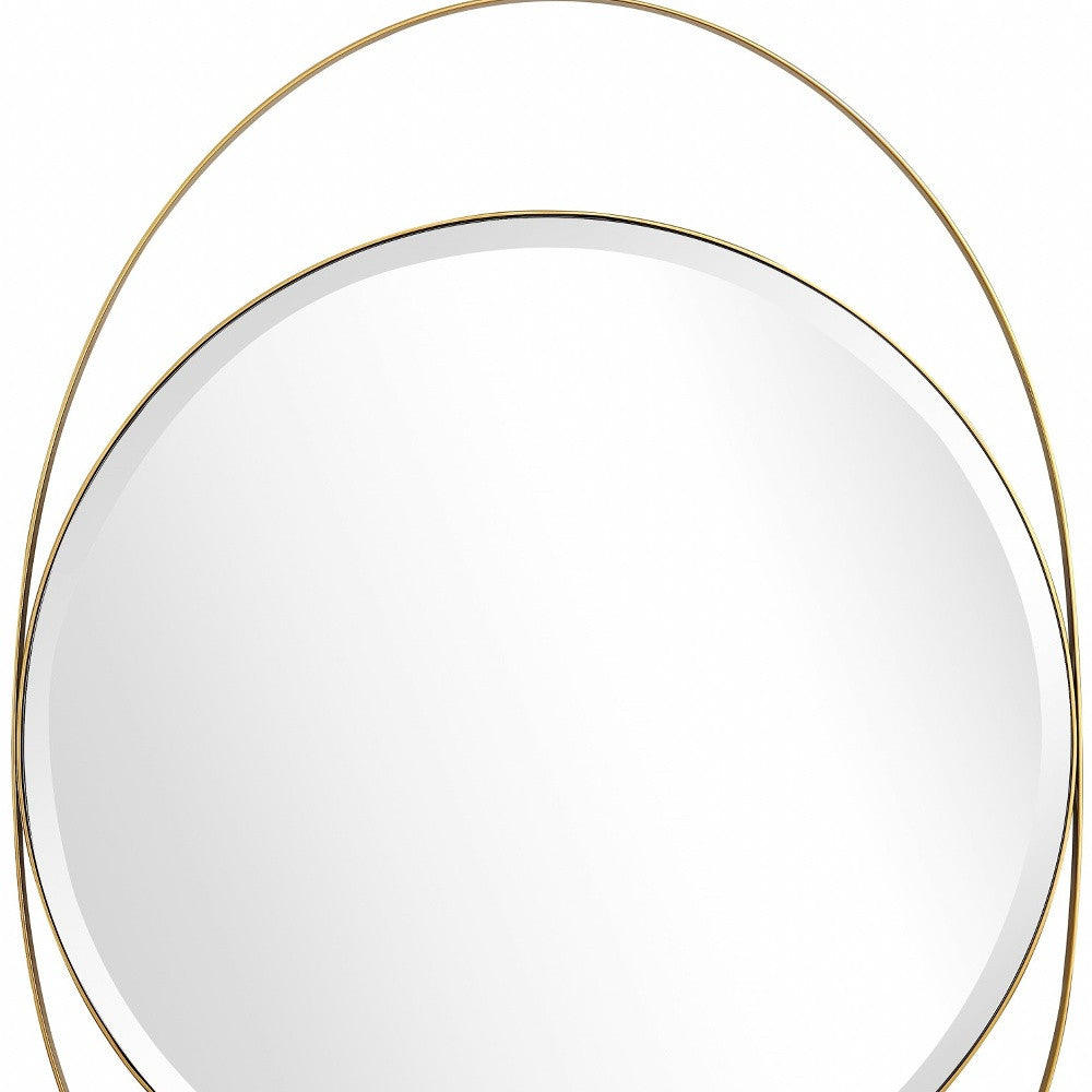 39" Gold Oval Metal Framed Accent Mirror