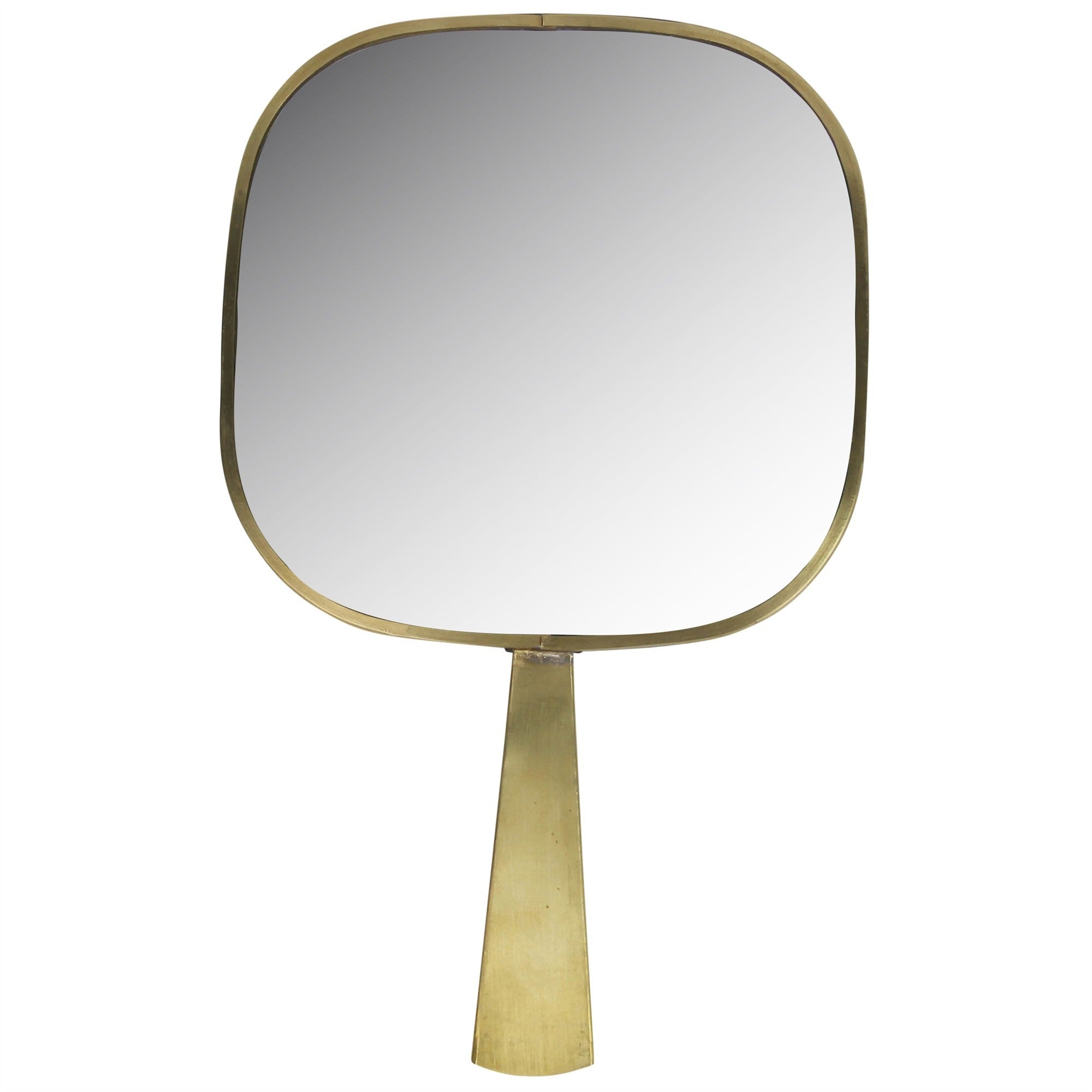 11" Golden Square Frame Handheld Mirror