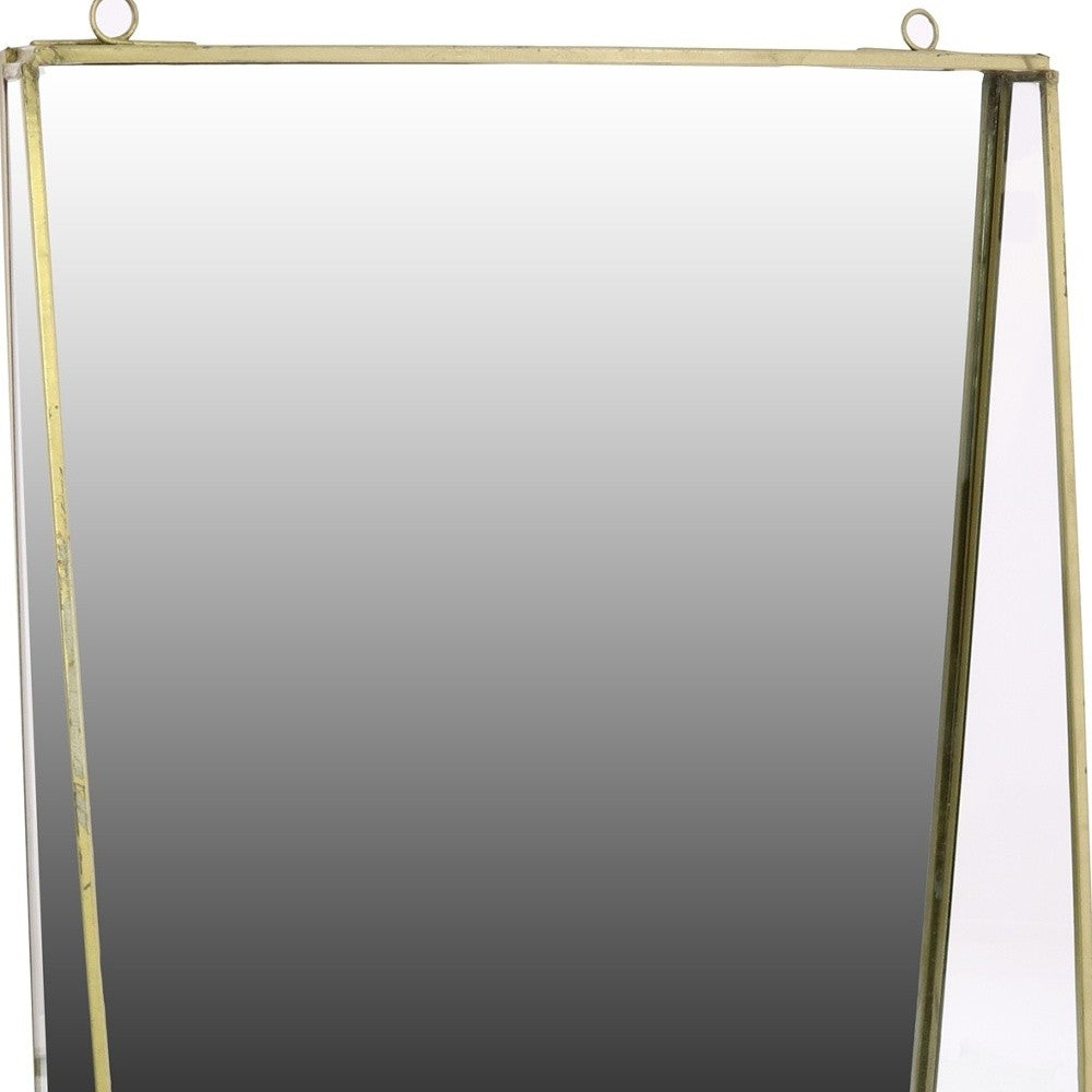 Jumbo Gold Metal Vanity Mirror with Shelf