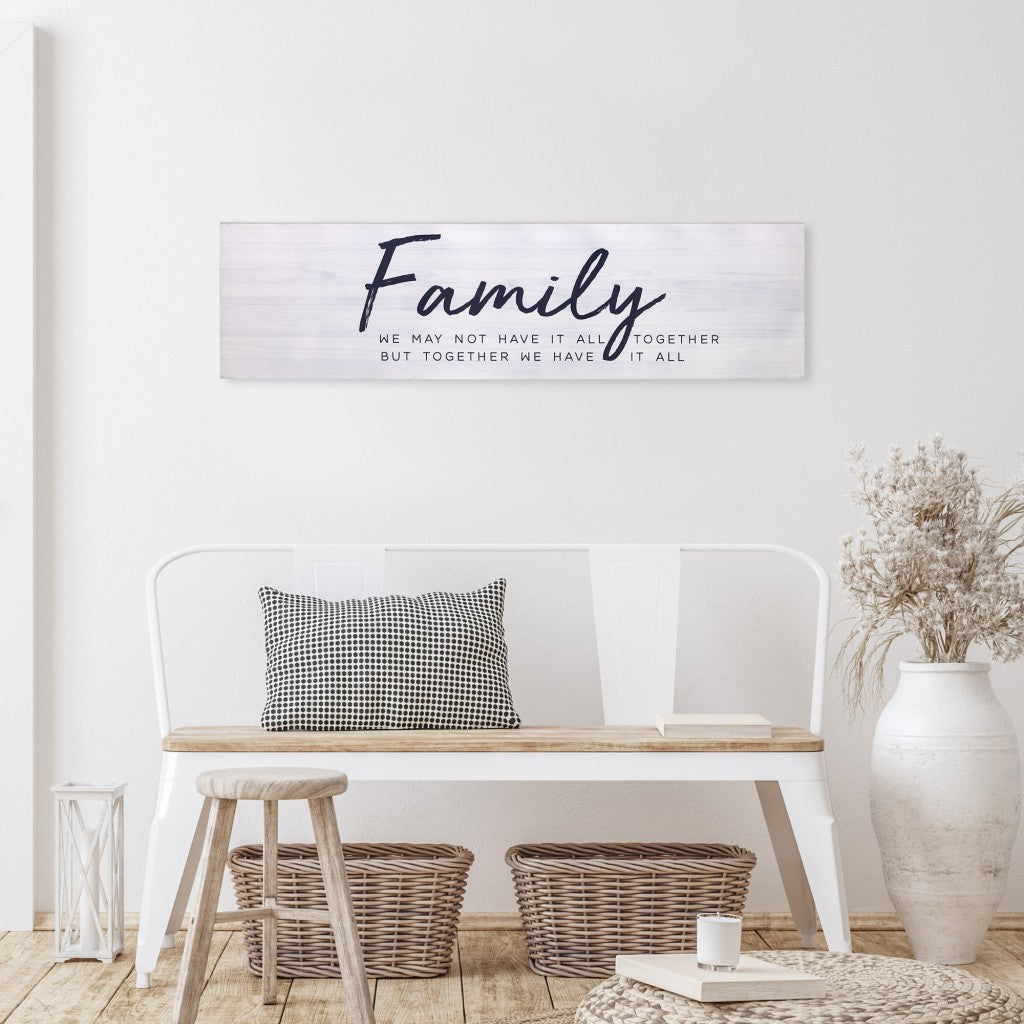 Family Quote White Wooden Wall Plaque