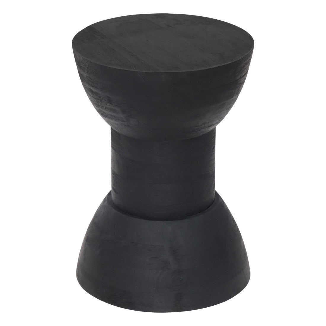 19" Black Solid Wood Backless Bar Chair