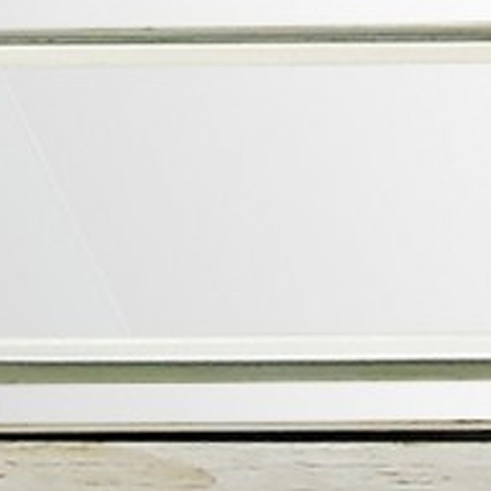 48" Silver Mirrored Glass Console Table