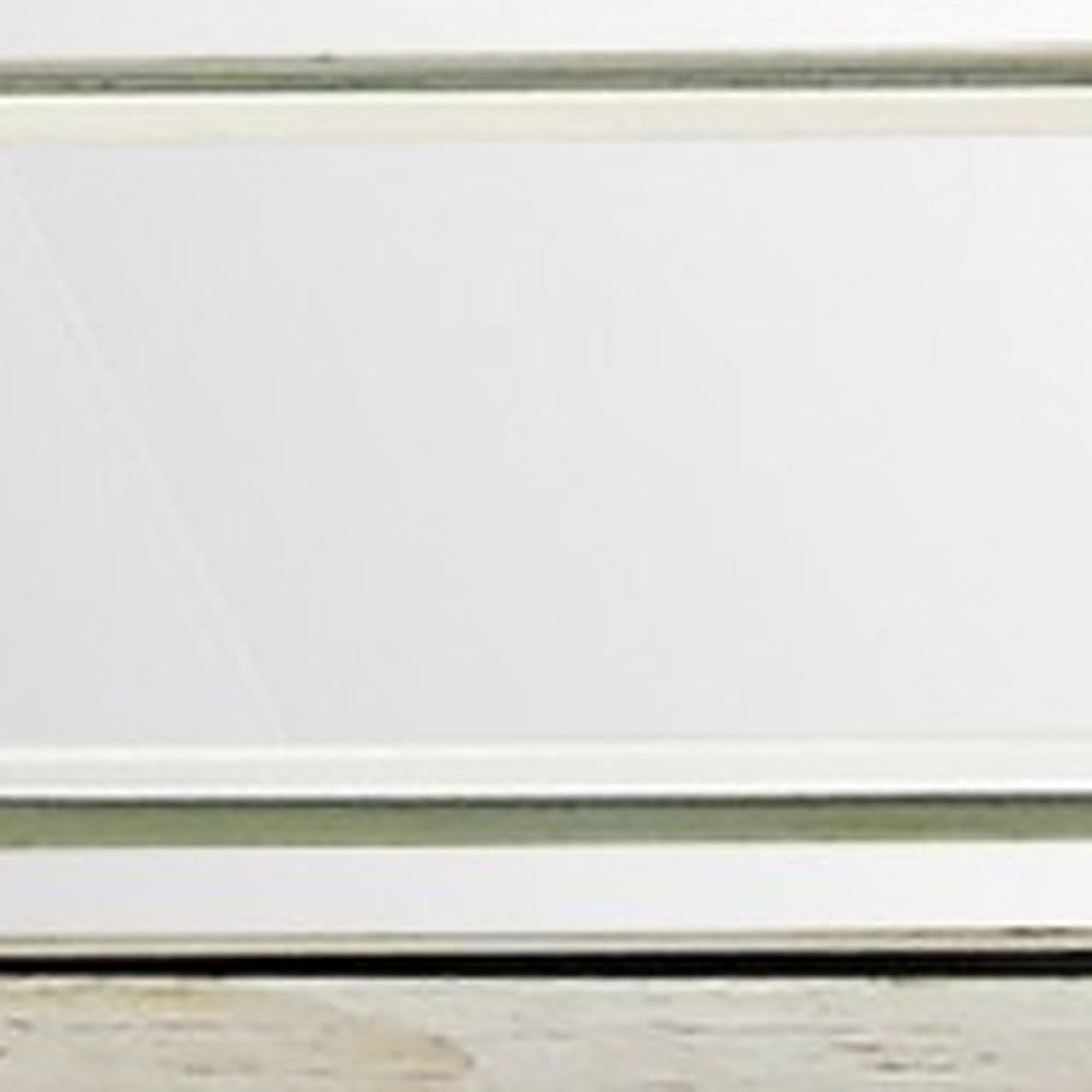 48" Silver Mirrored Glass Console Table