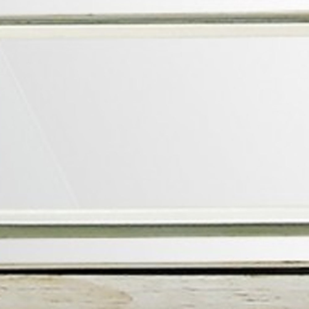 48" Silver Mirrored Glass Console Table