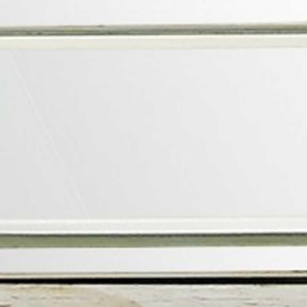 48" Silver Mirrored Glass Console Table