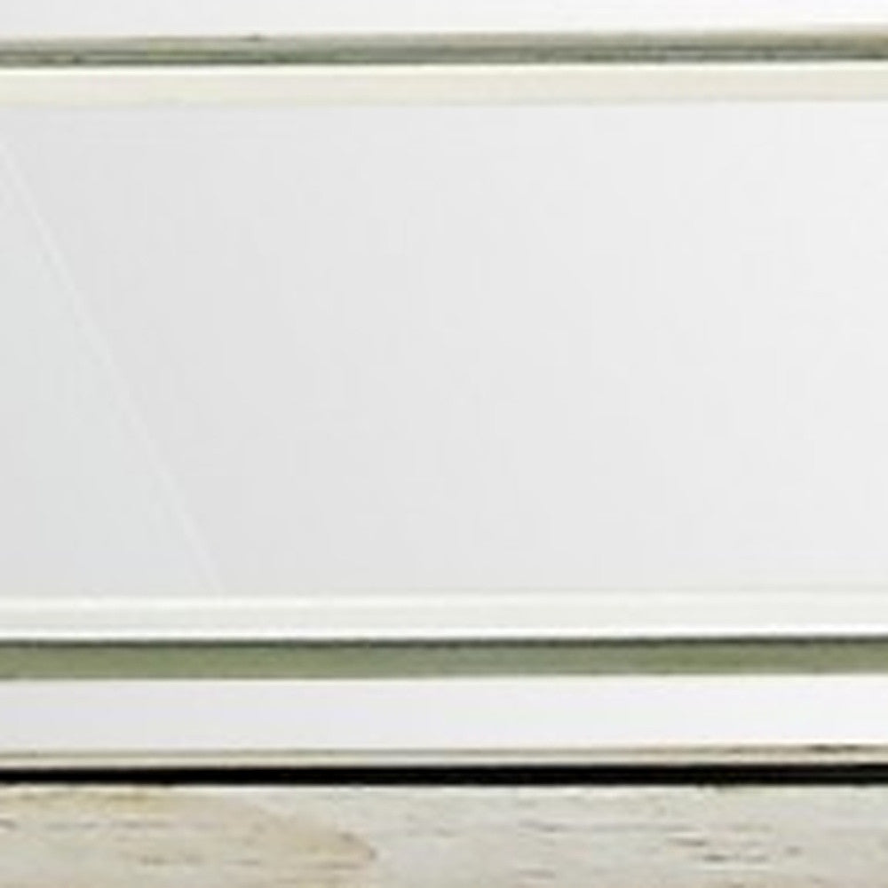 48" Silver Mirrored Glass Console Table