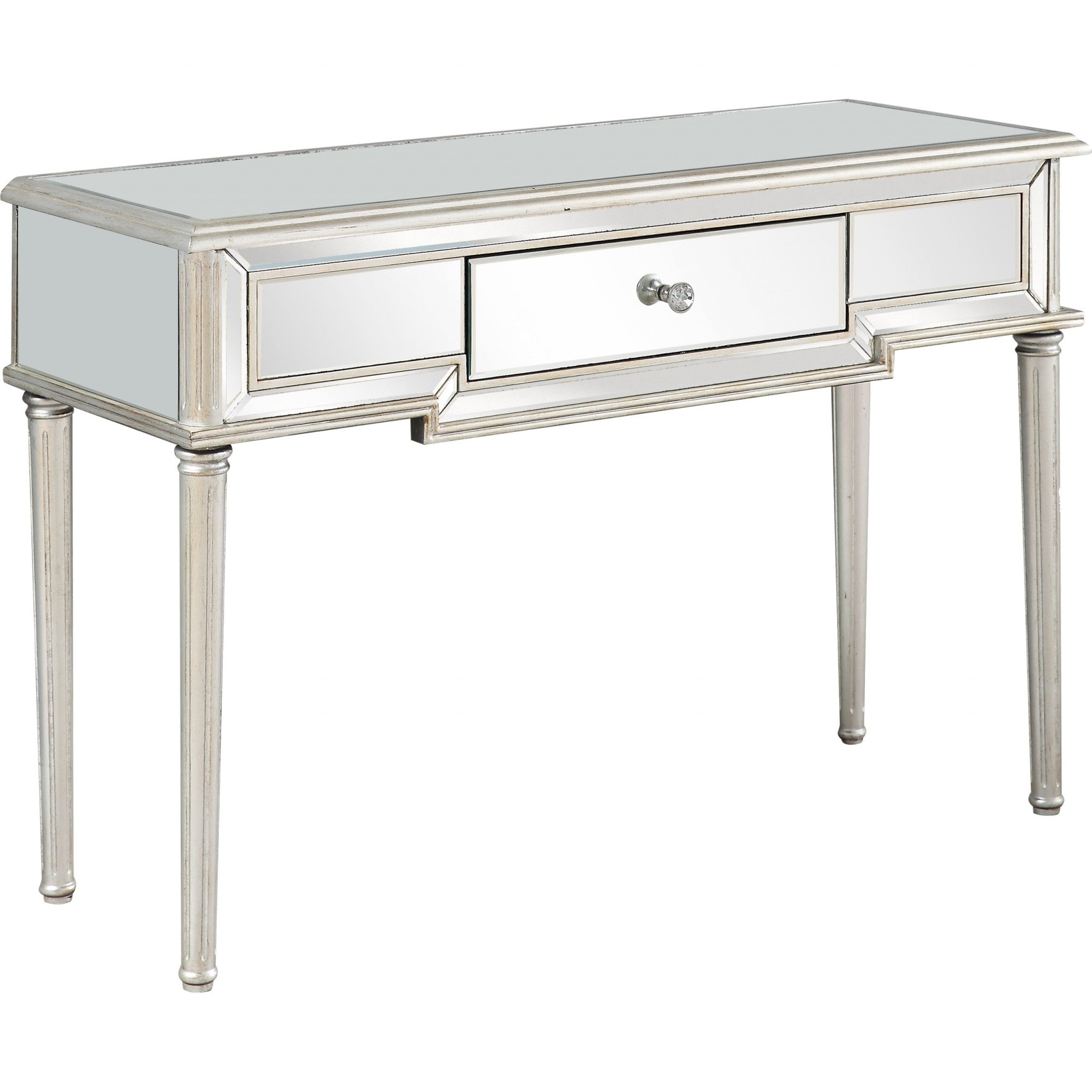 Silver Leaf Antiqued Console Table