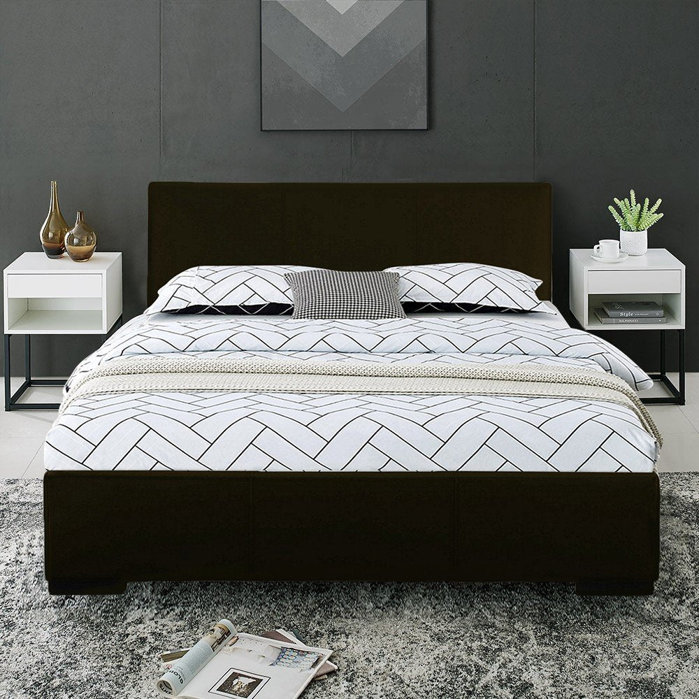 White Faux Leather King Bed Frame
