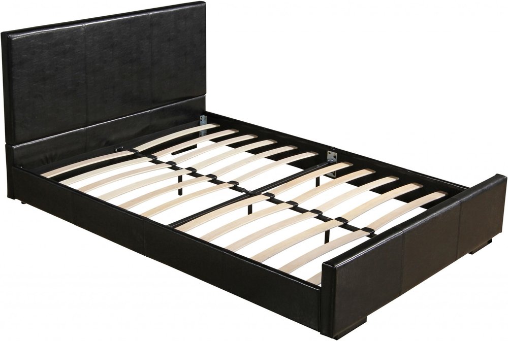 White Faux Leather King Bed Frame
