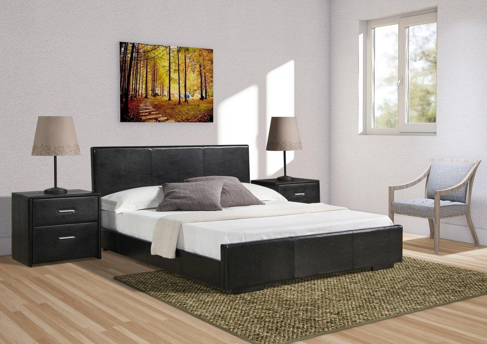 White Faux Leather King Bed Frame
