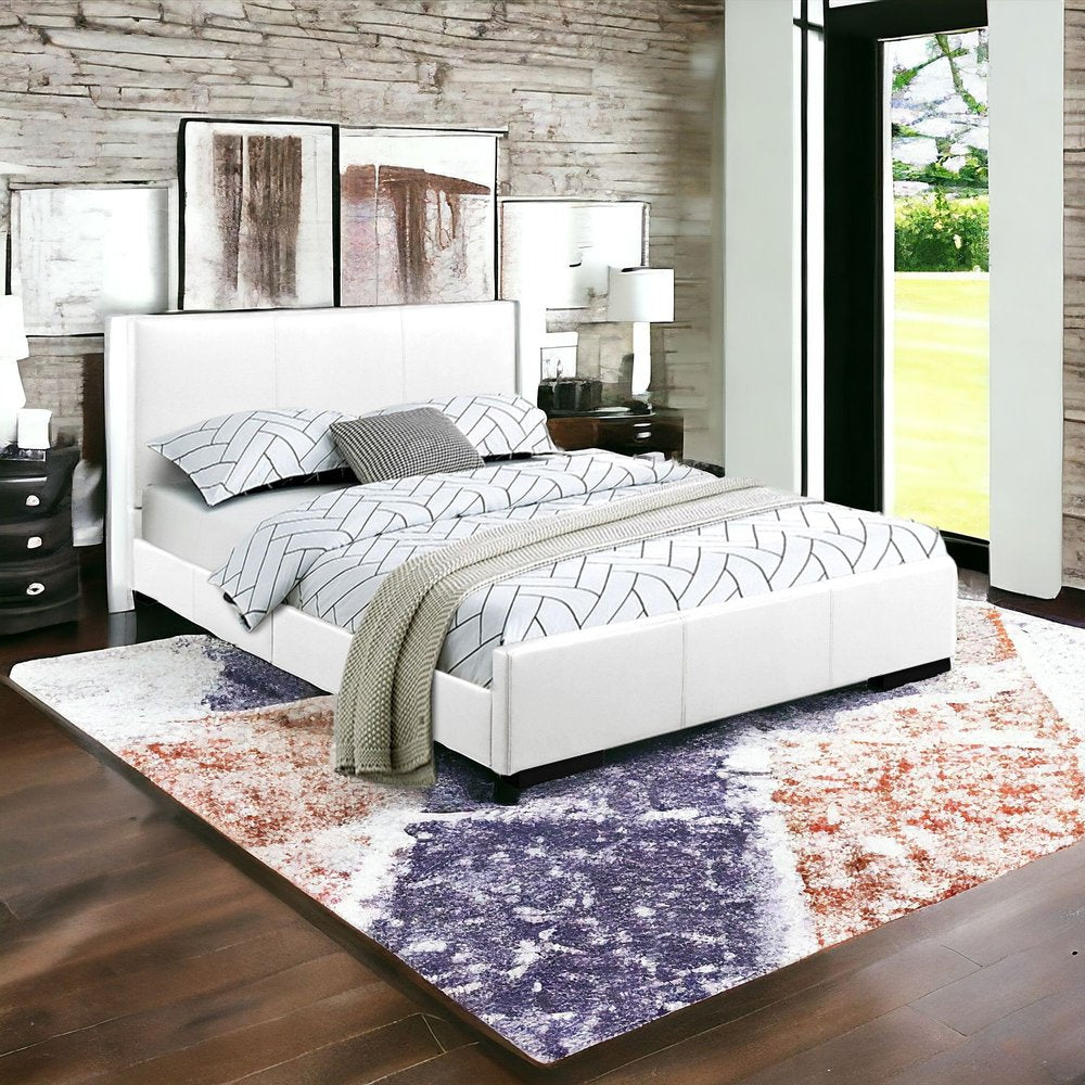 White Faux Leather King Bed Frame