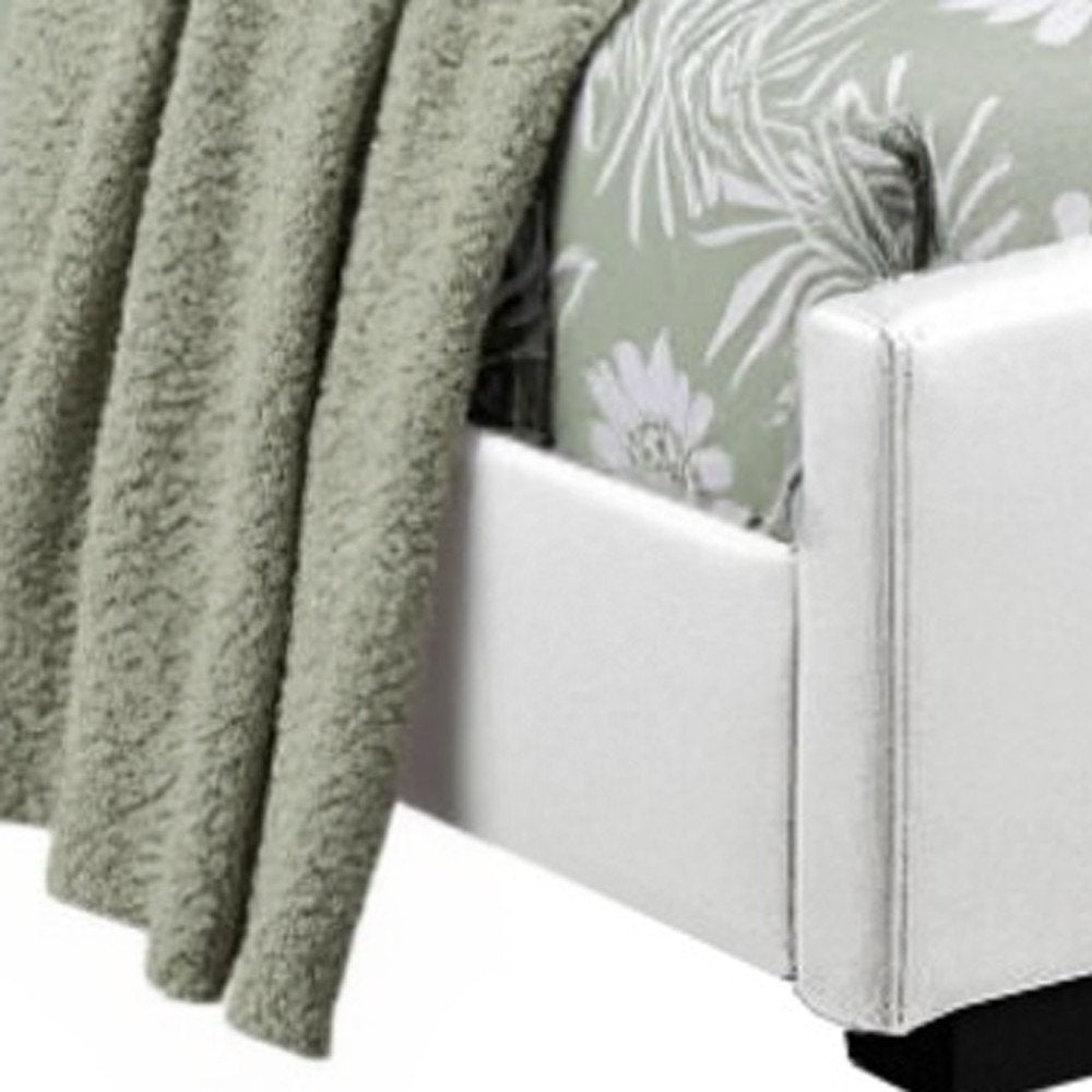 White Faux Leather King Bed Frame