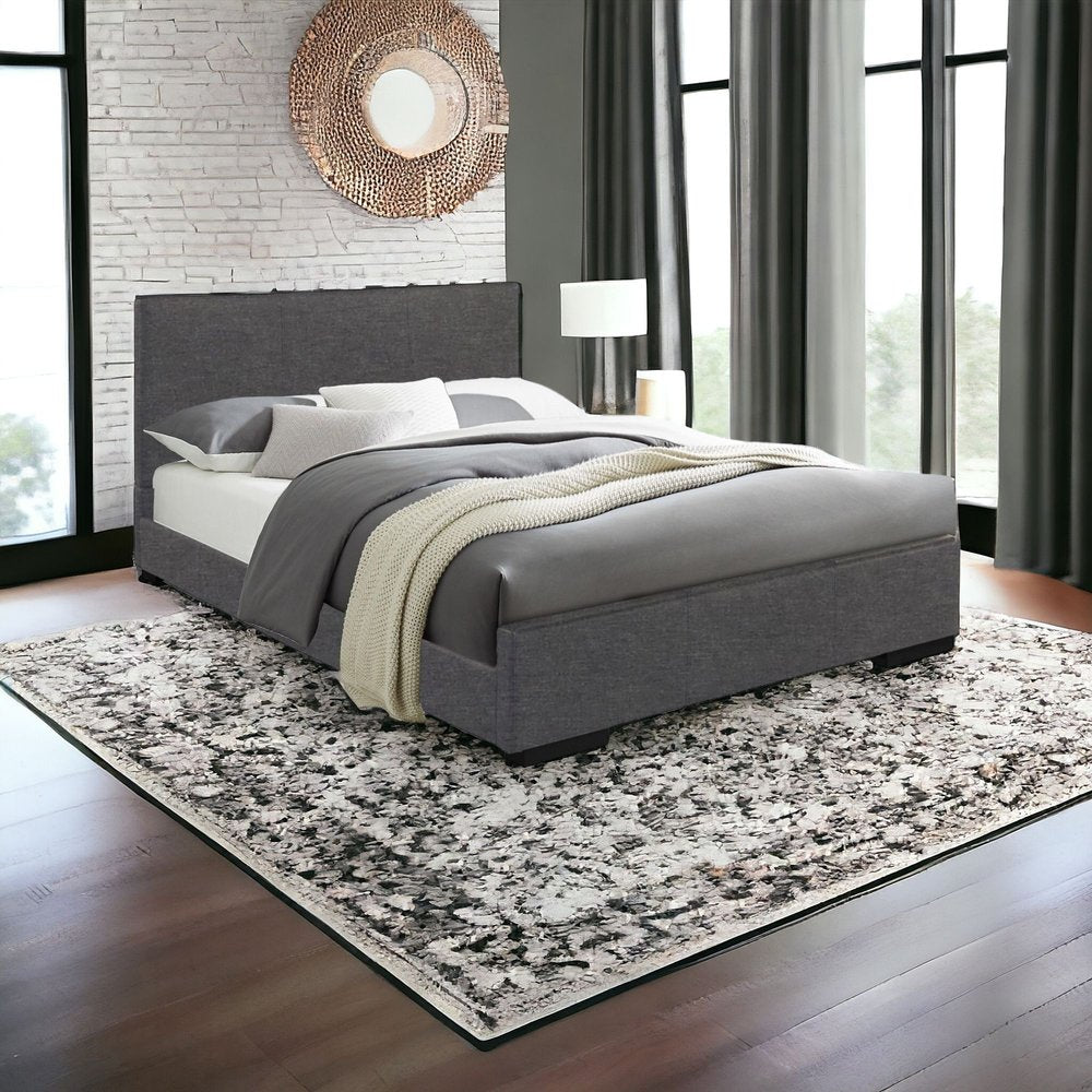 White Faux Leather King Bed Frame