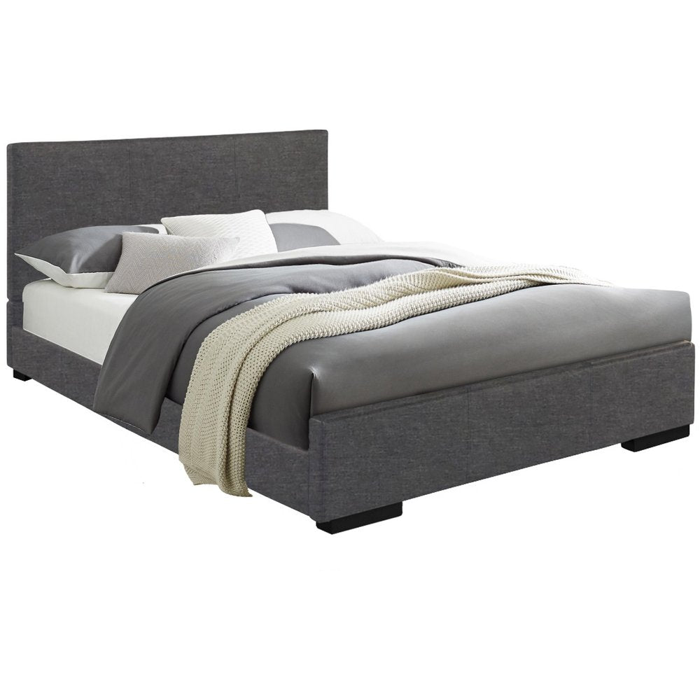 White Faux Leather King Bed Frame
