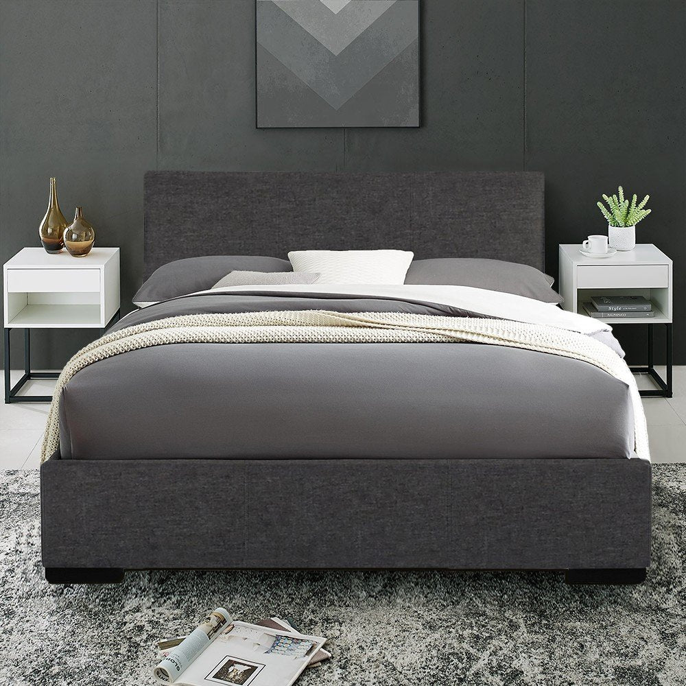White Faux Leather King Bed Frame