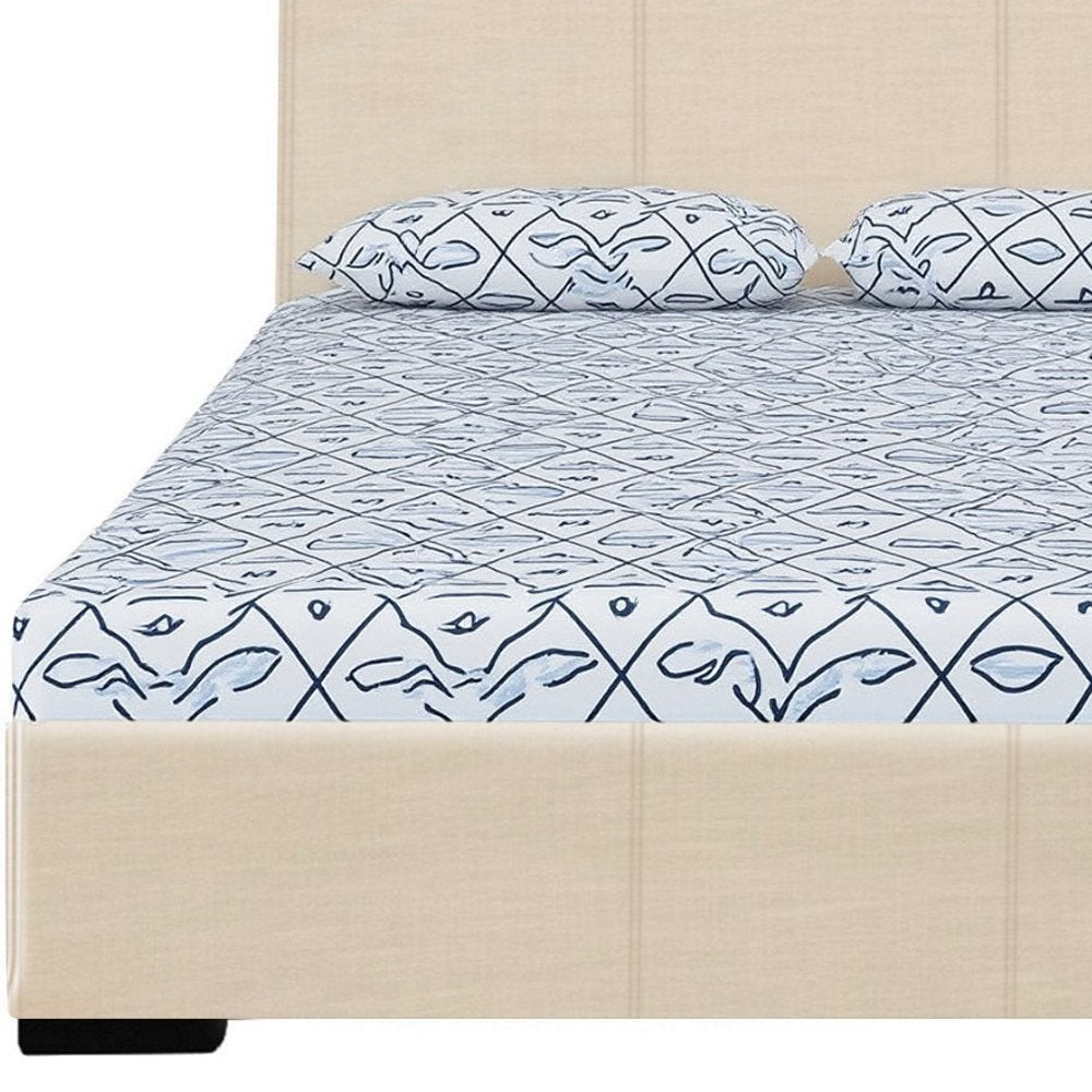 White Faux Leather King Bed Frame