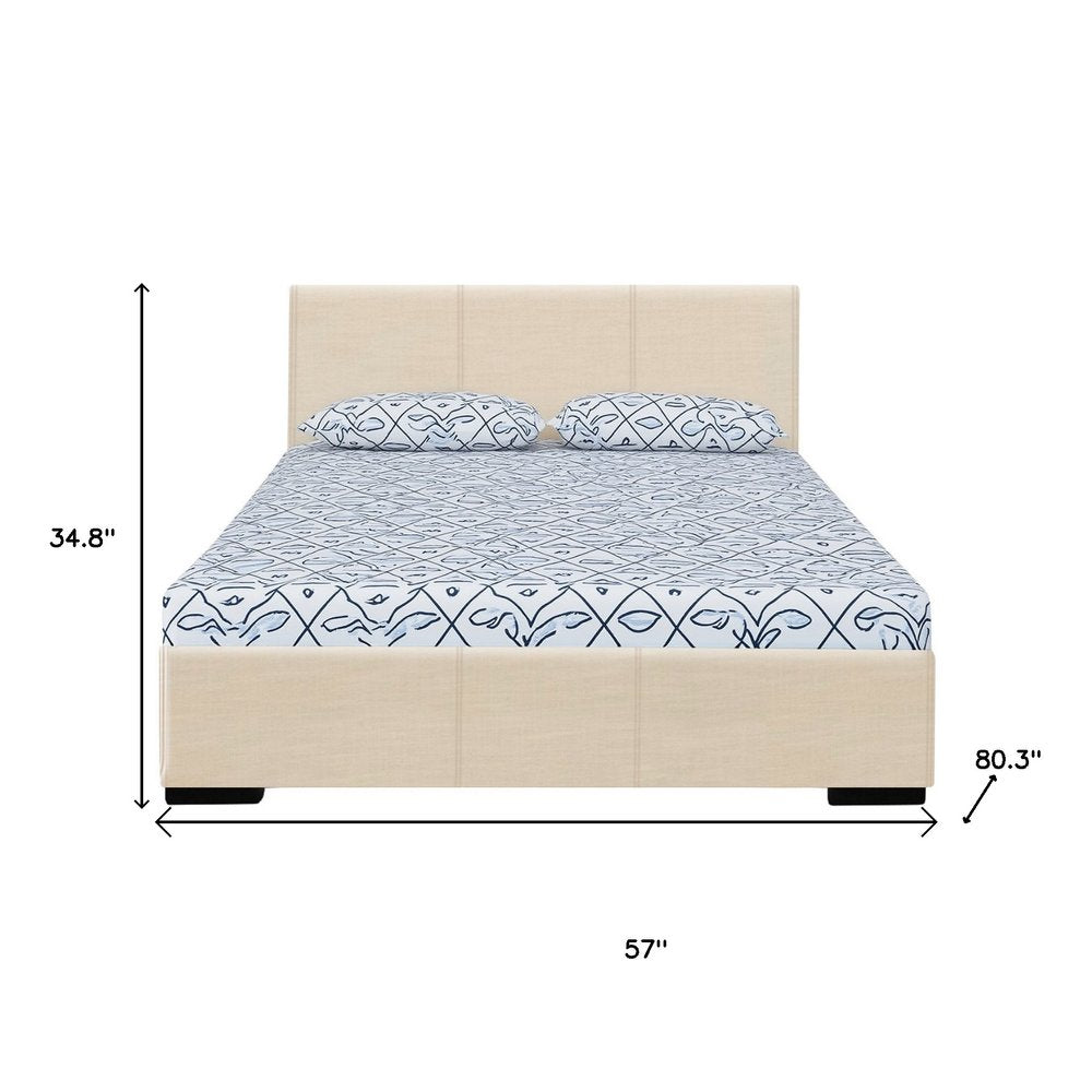 White Faux Leather King Bed Frame