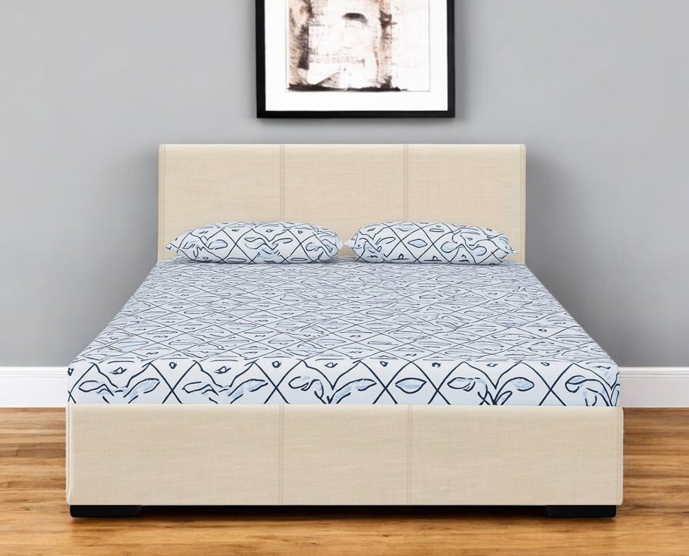 White Faux Leather King Bed Frame