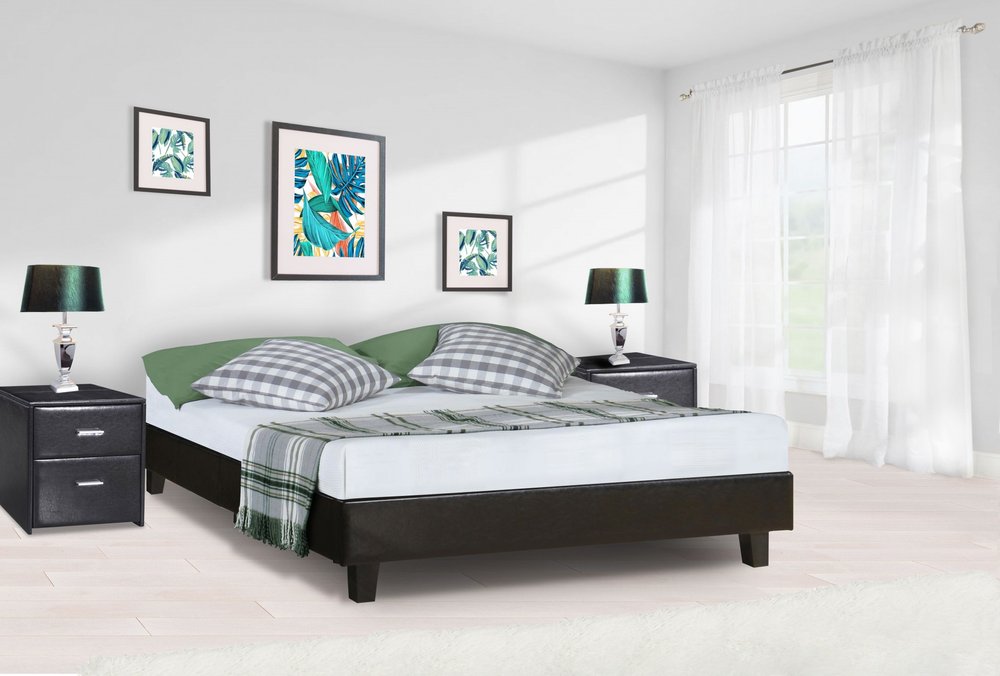 White Faux Leather King Bed Frame