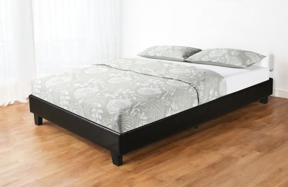 White Faux Leather King Bed Frame
