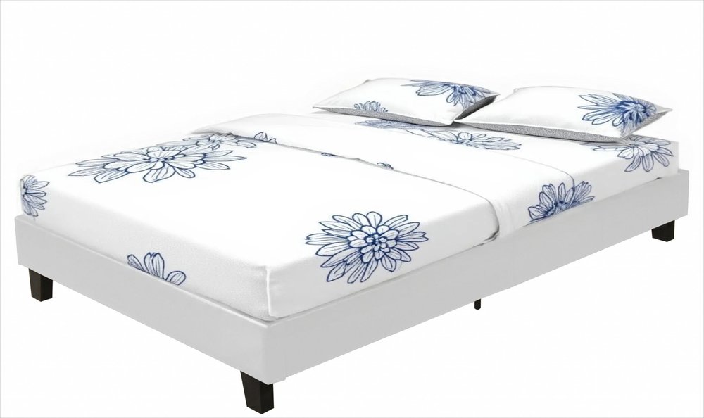 White Faux Leather King Bed Frame