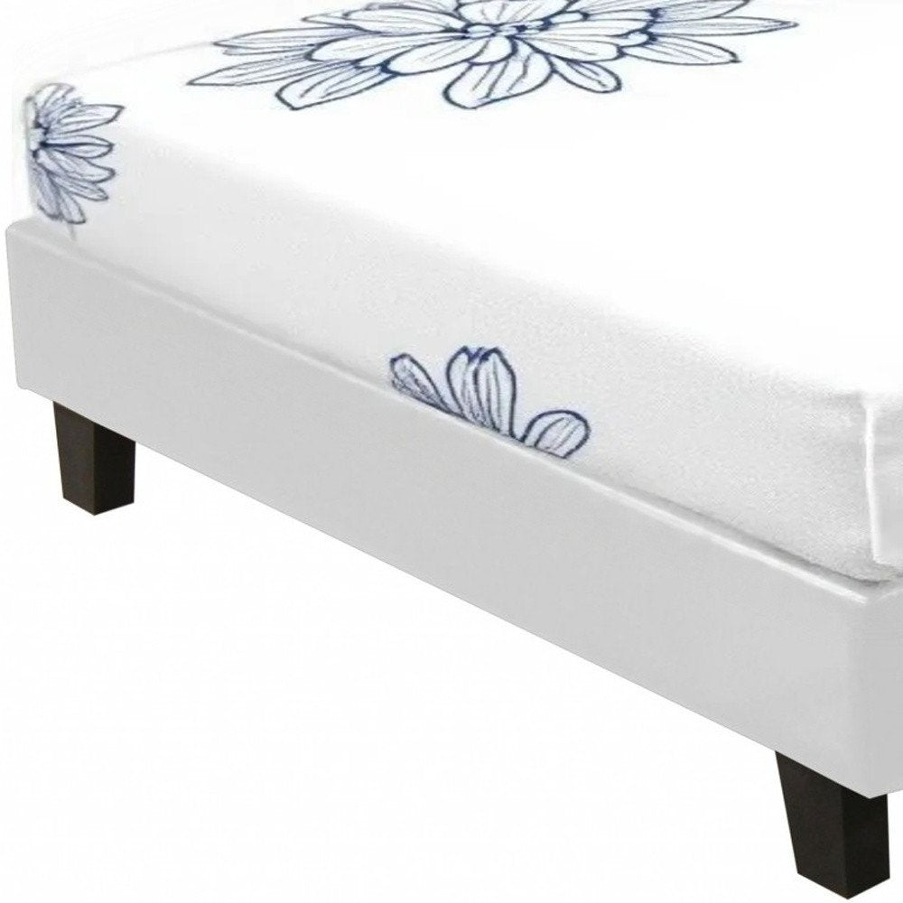 White Faux Leather King Bed Frame