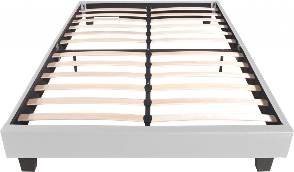 White Faux Leather King Bed Frame