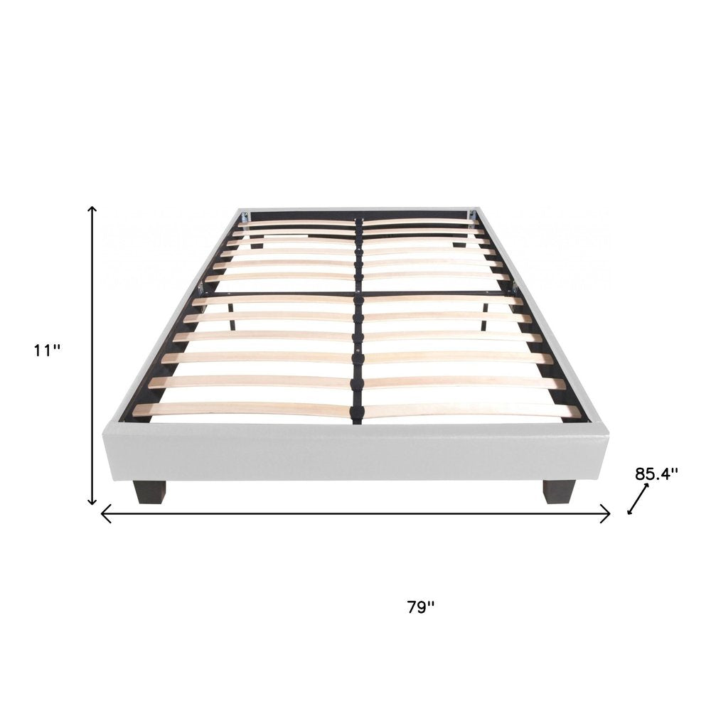 White Faux Leather King Bed Frame