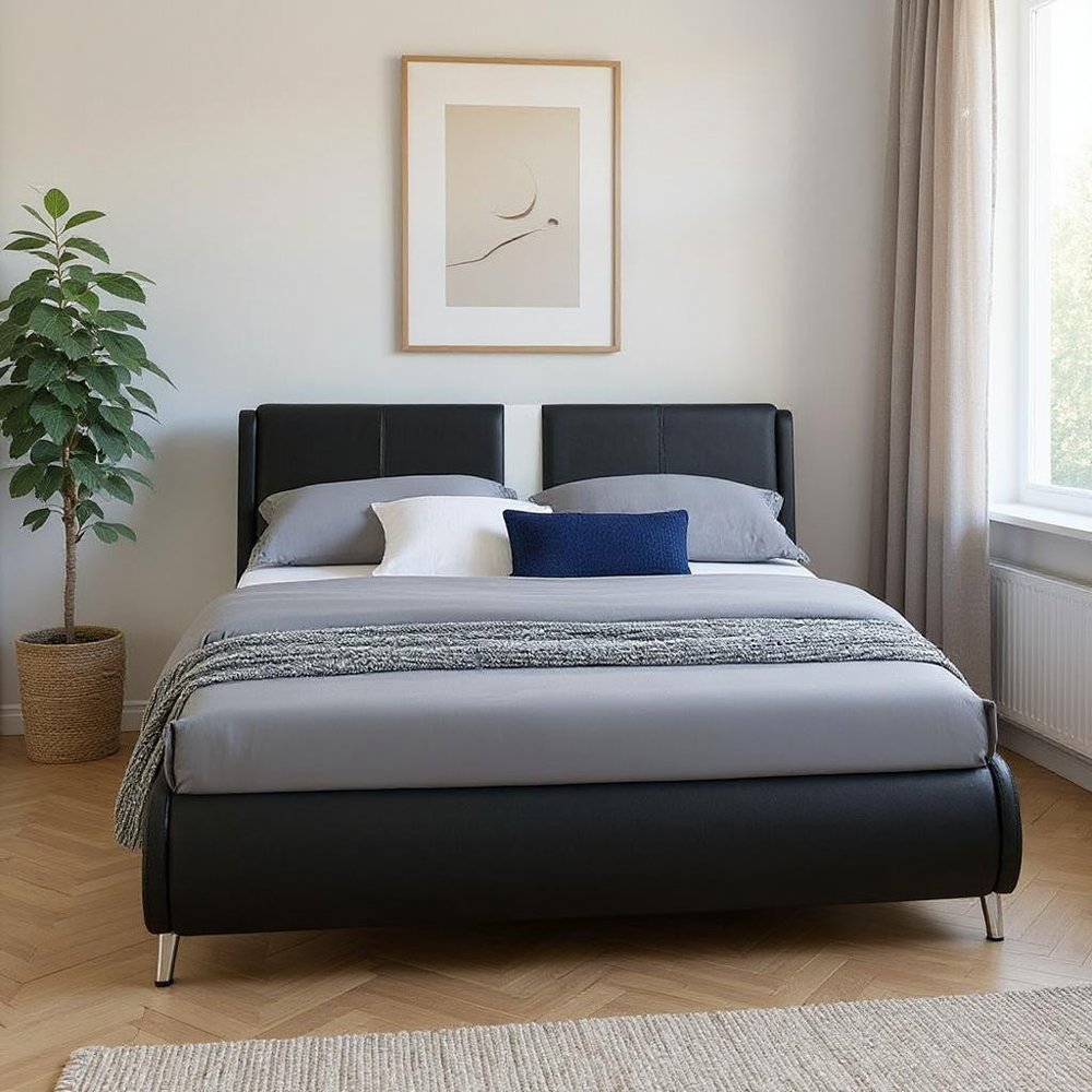 White Faux Leather Queen Bed Frame