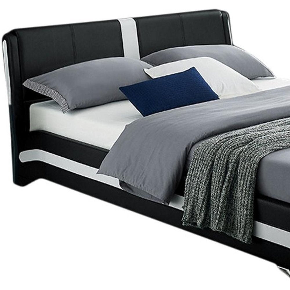 White Faux Leather Queen Bed Frame