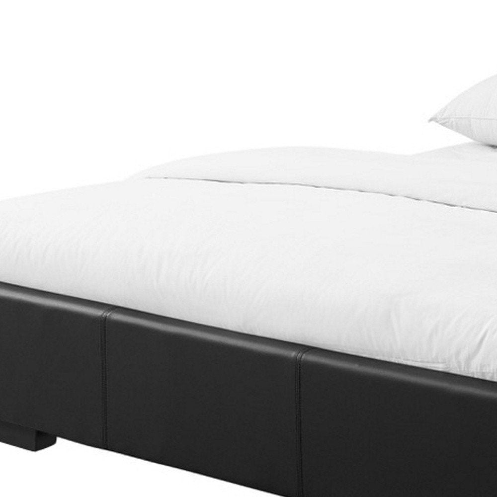 Beige Faux Leather Full Bed Frame