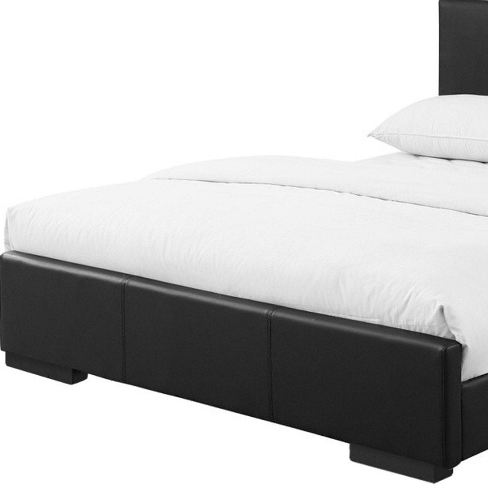 Beige Faux Leather Full Bed Frame