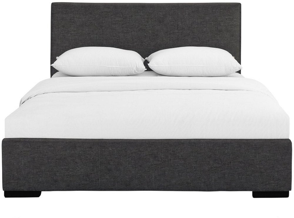 Beige Faux Leather Full Bed Frame