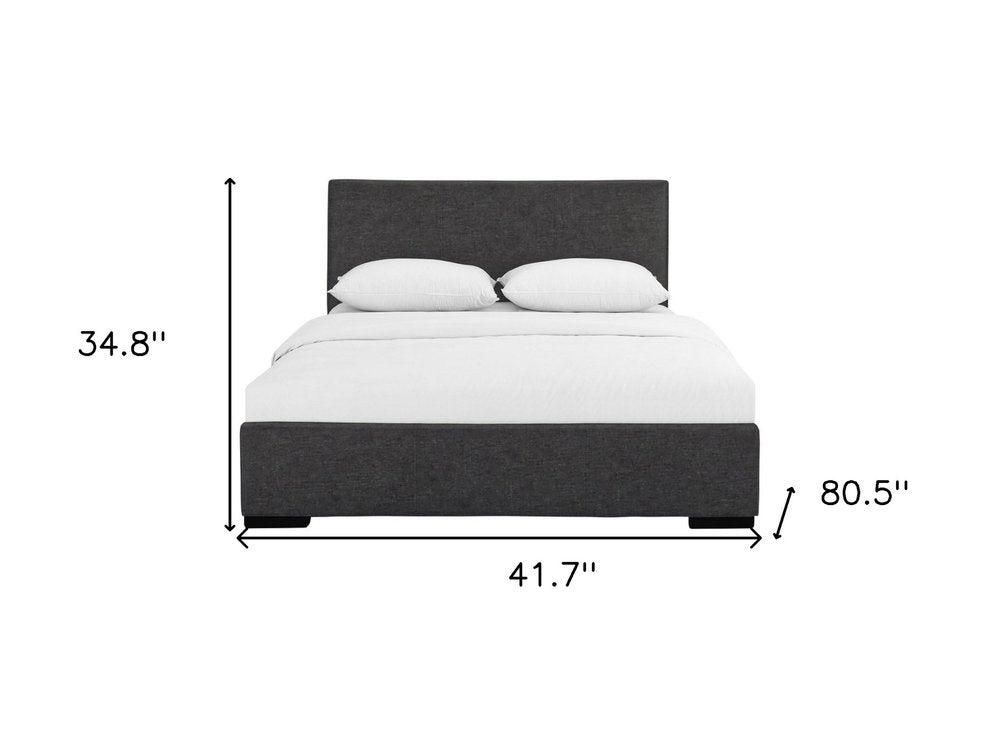 Beige Faux Leather Full Bed Frame