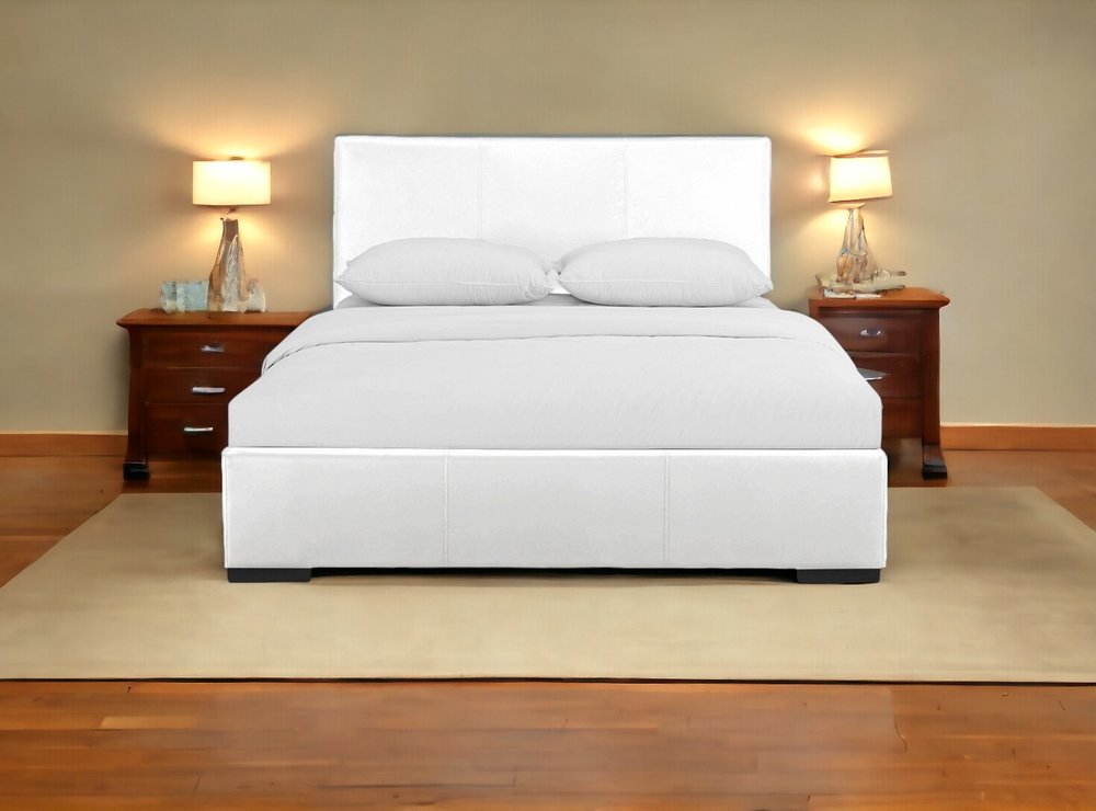 Black Faux Leather King Bed Frame