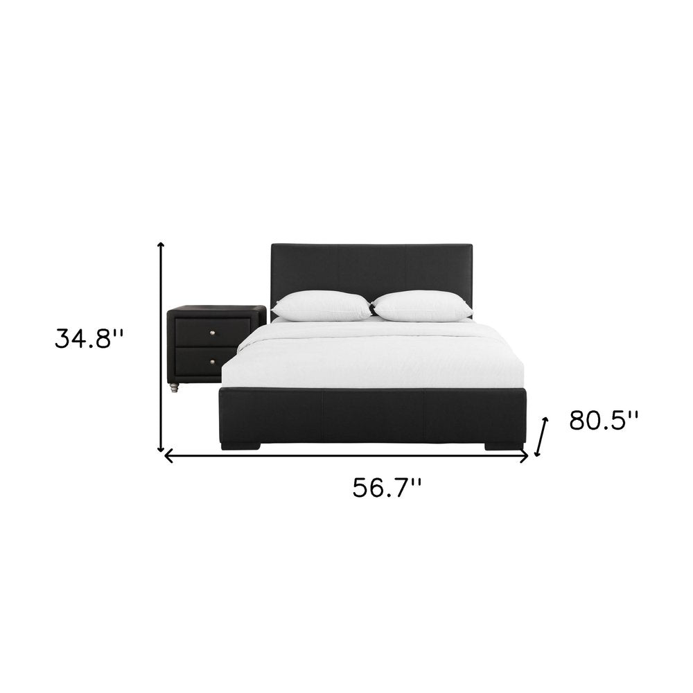 Solid Manufactured Wood White Standard Bed Upholstered With Headboard