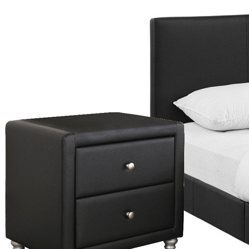 Solid Manufactured Wood White Standard Bed Upholstered With Headboard