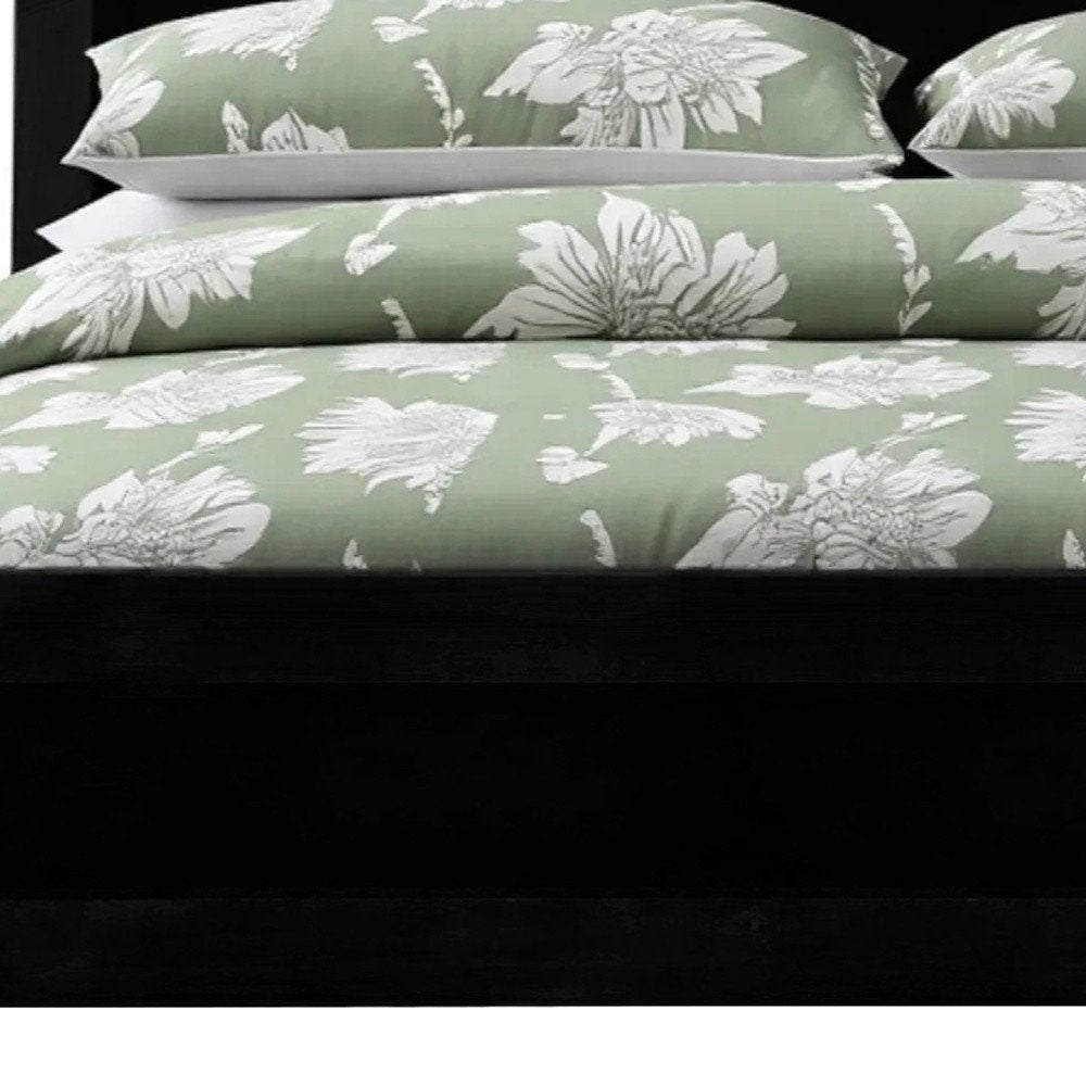 Brown Inlaid Panels Solid Wood Queen Bed Frame