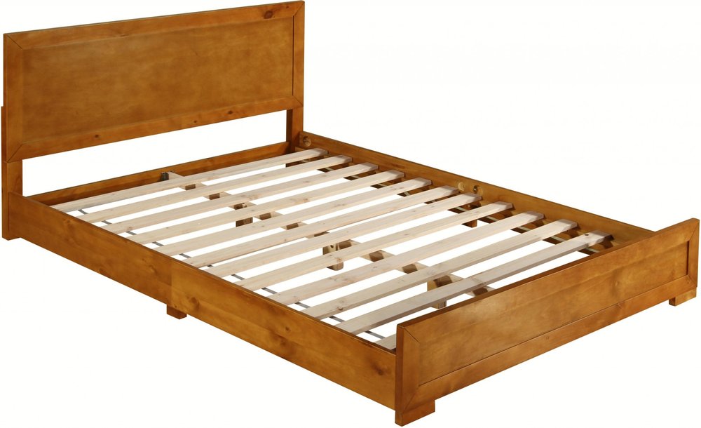 Oak Solid and Manufactured Wood Queen Bed Frame