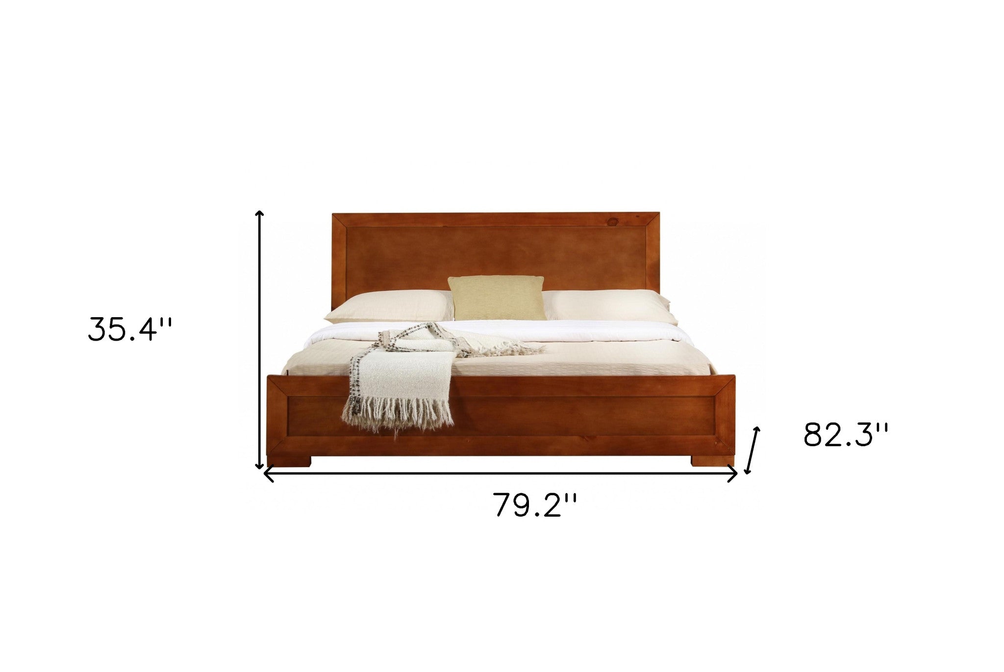 White Solid and Manufactured Wood Queen Bed Frame