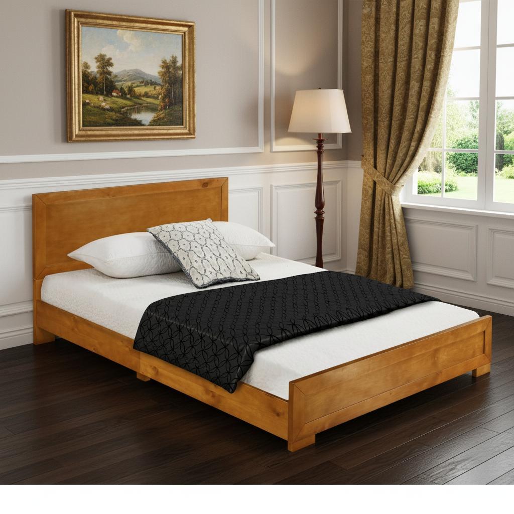 Oak Wood King Bed Frame