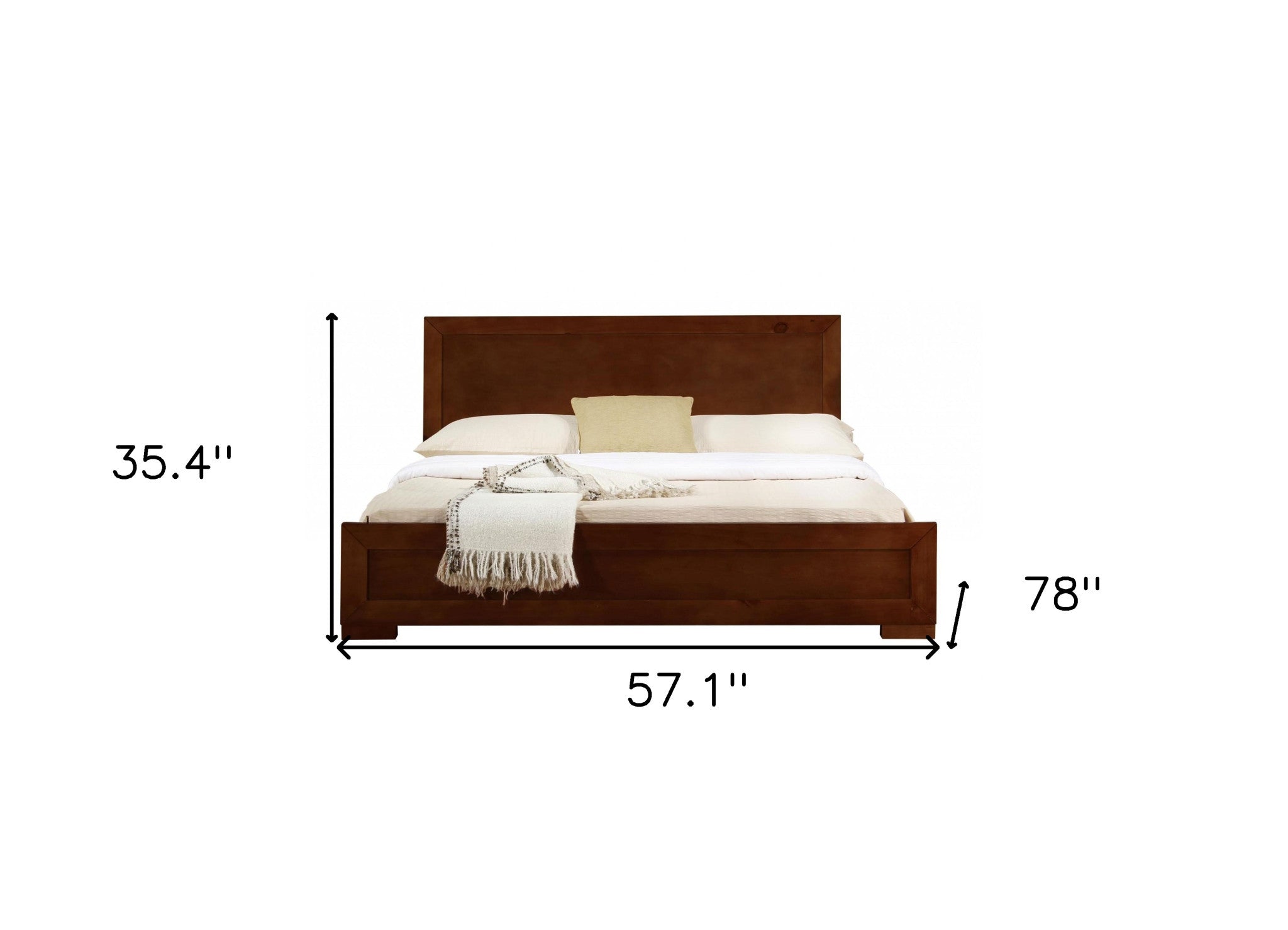 Walnut Wood Queen Platform Bed