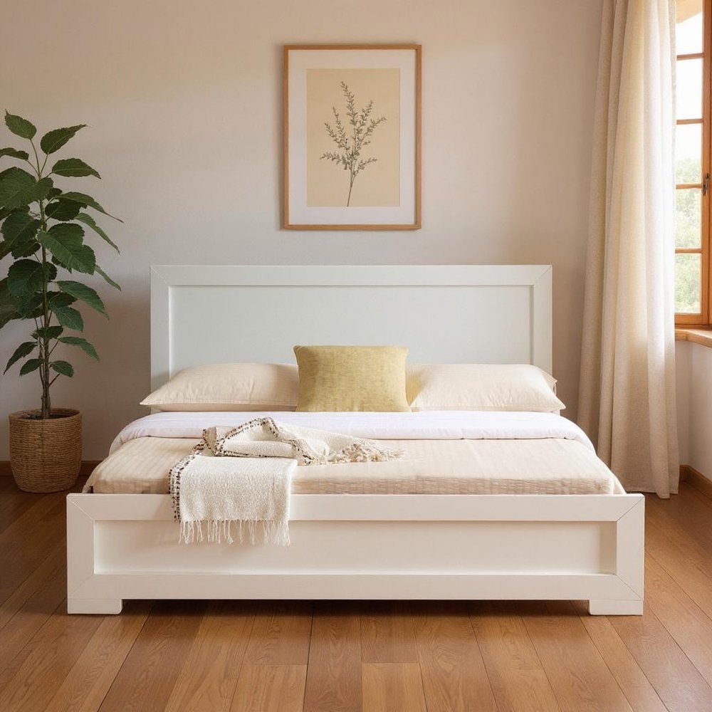 Brown Wood King Bed Frame