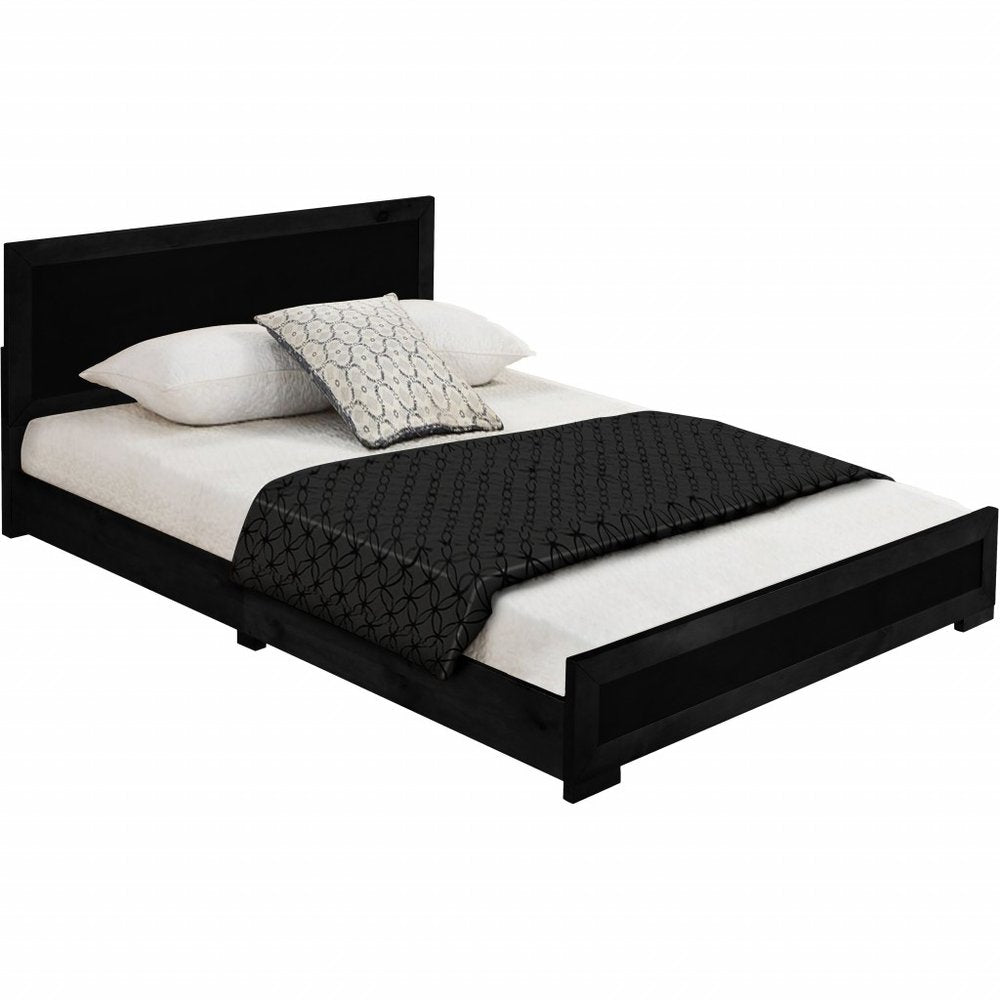 Brown Wood King Bed Frame