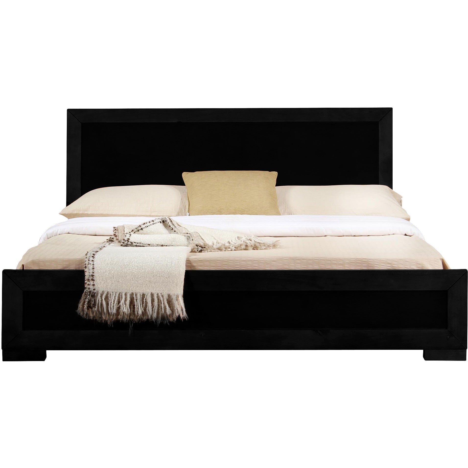 Walnut Wood Queen Platform Bed