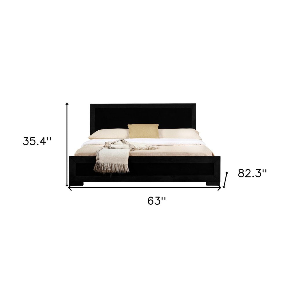 Black Wood Queen Bed Frame