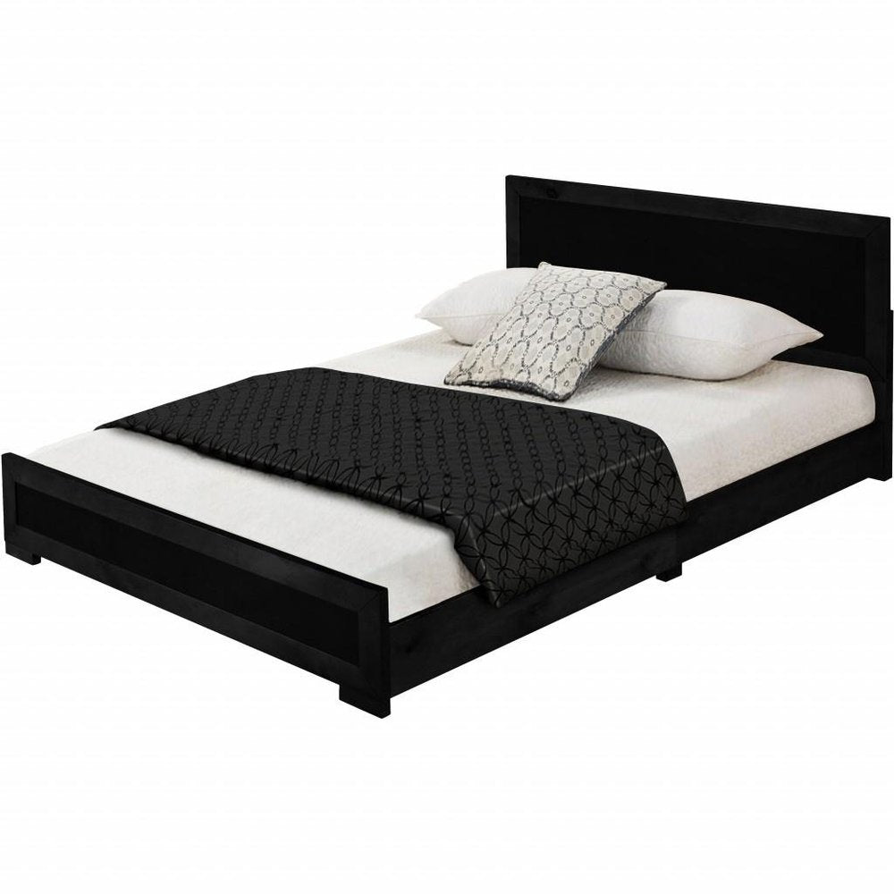Black Wood Queen Bed Frame